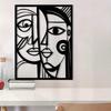 Abstract Picasso Geometric Metal Wall Art Black White Powder Coated Home Decor Gift