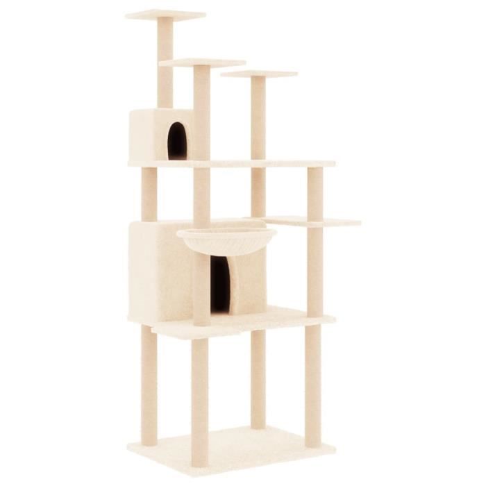 VidaXL Cat Tree with Sisal Scratching Posts Cream 166 Cm 171723