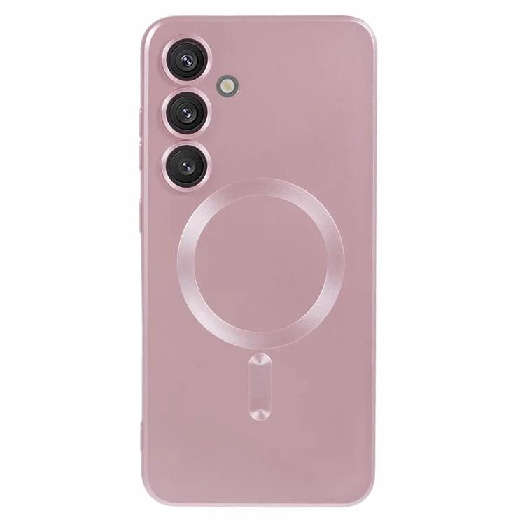 

For Samsung Galaxy S24 Slim Case Rubberized TPU Phone Case with Lens Film, Compatible with MagSafe