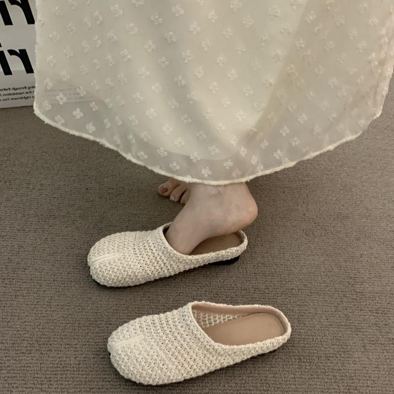 

Дышащие плетеные носки Полутапочки Одинарная обувь Универсальная обувь Обувь на плоской подошве 40 бежевый