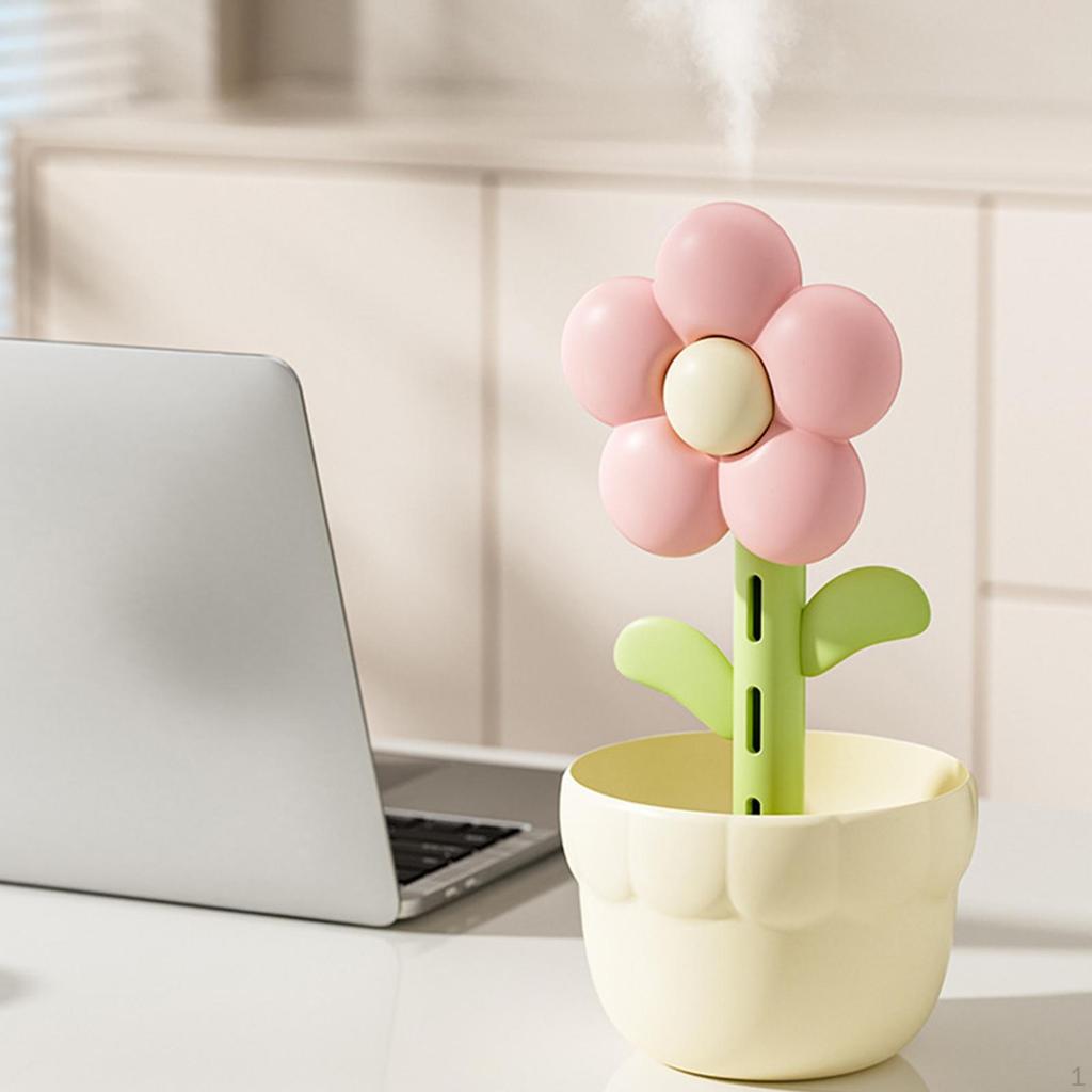 Flower Humidifier Aroma Diffuser Desk Air for Living Room NightStand