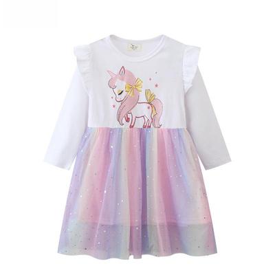 2023 Spring & Autumn Girls' Mesh Dresses: European & American Styles, Cross-Border Children's Fashion