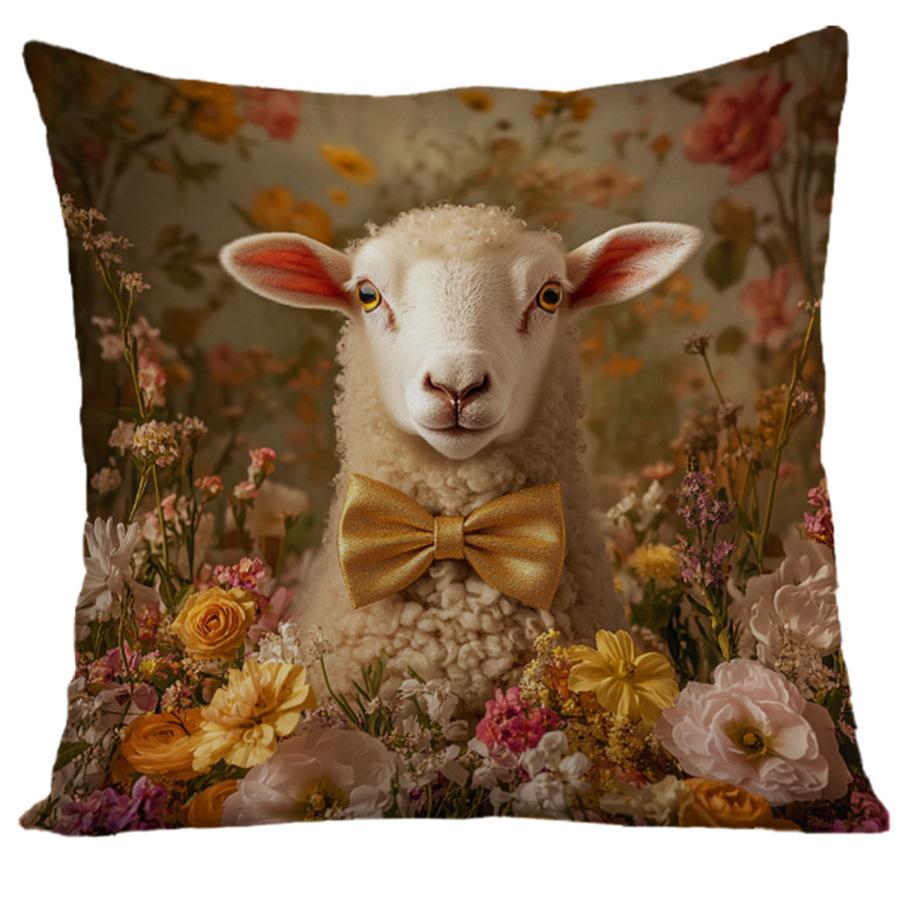 Osterhase & Ei Samt-Kissenbezug - Dekokissenbezug für das Sofa