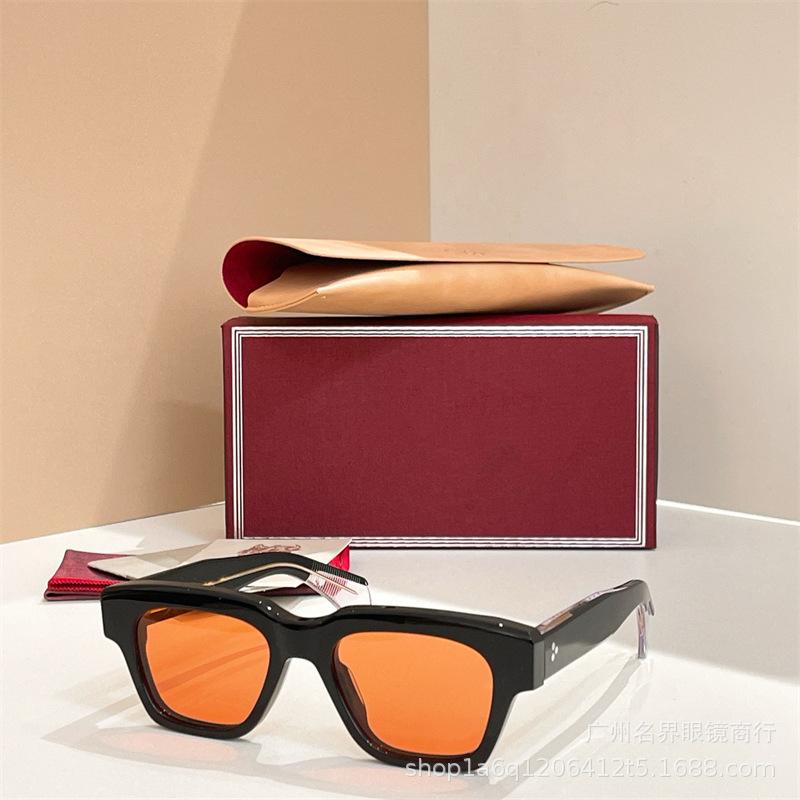 PALM JACQUES Luxury Designer Polarized Sunglasses for Men and Women Retro jmm FELLINI I Black Orange(Matching Box