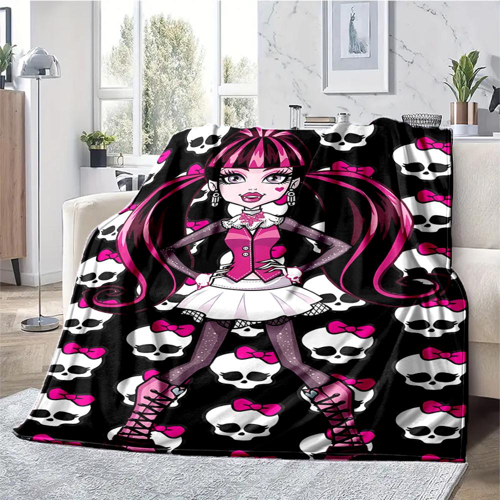 Monster High Theme Printed Blanket - Perfect for Couch, Bed, Travel & Outdoor Use | Machine Washable, Cozy & Durable.