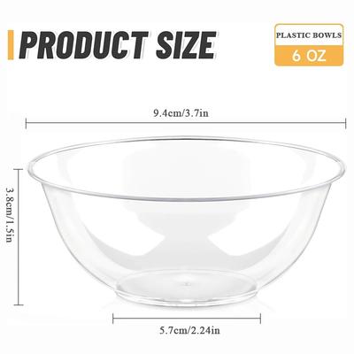20Pcs Mini Dessert Bowls, Disposable Plastic Serving Bowls for Salad Ice Cream Fruit - Party Catering Picnic Supplies