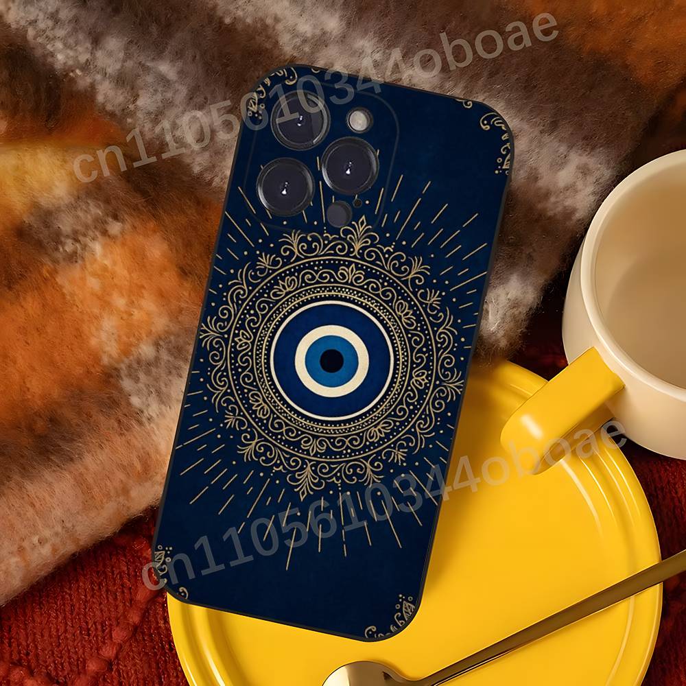 

Чехол для телефона «Синий Глаз Удачи» и «Синий Глаз Зла» для iPhone 17,16,15,14,13,12,11, Pro, Max, Plus, Ударопрочный чехол iPhone14