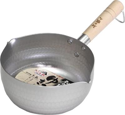 Taniguchi Metal Yukihira-kastrull, 18 cm, 1,8 L, Lättviktig, Endast för gasspis, Idealisk för långkok och misosoppa, Tillverkad i Japan