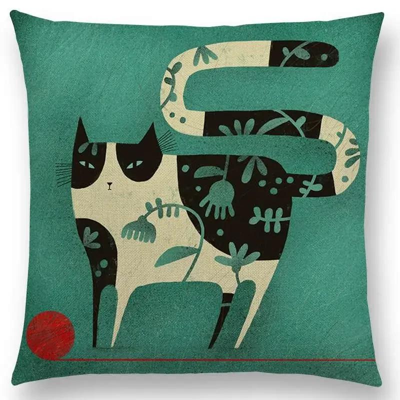 

Абстрактная Фантазийные Животные Живопись Наволочка Альпака Лев Тукан Лиса Птица Кот Собака Лошадь Кролик Чехол для Подушки на Диван Hogar 66x66cm