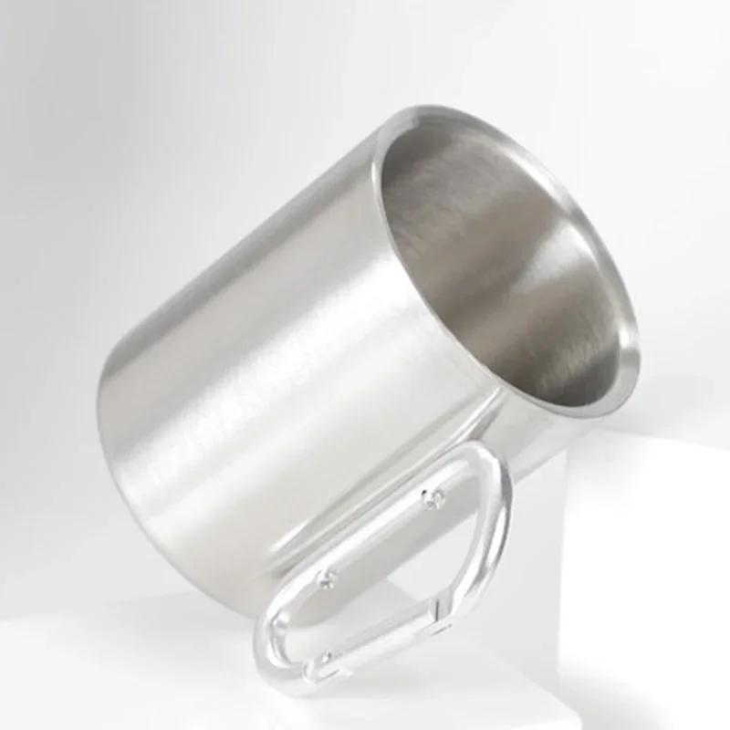 Double-layer Stainless Steel Carabiner Cup Outdoor Travel Camping Home Portable Creative Tea Cup