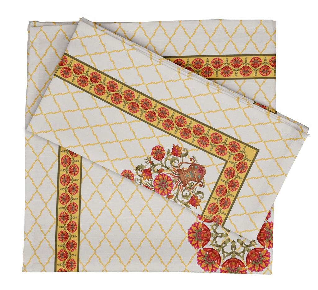 Vargottam Luxury Collection Dinner Table Linen Decor Cotton Napkin Printed Fabric Reusable Napkins Set Of 12, 20   X 20   - Watercolor