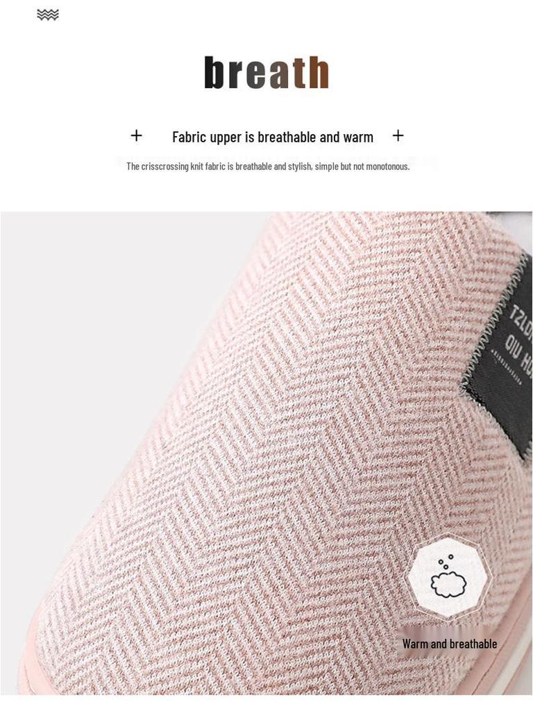 Nordische minimalistische Winter-Baumwollpantoffeln: TPR Rutschfest, Verdickte Wärme für Männer & Frauen, Ideal für den Innenbereich