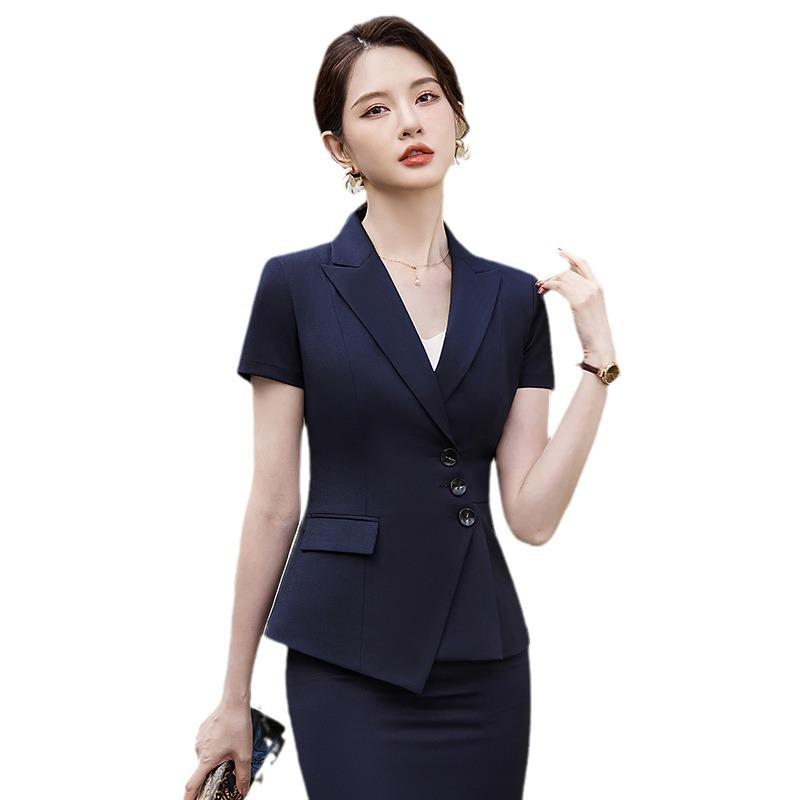 Women's Summer Professional Business Suit Set - Formal Beauty Salon Reception Workwear