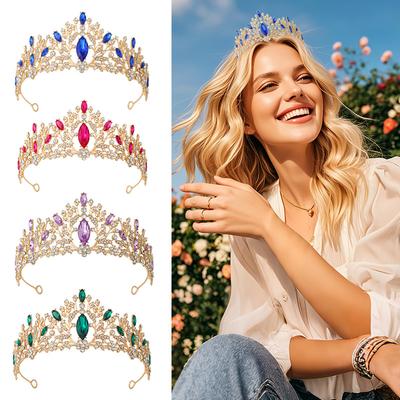 Svatební Svatební Nevěsta Korunka Tiará Retro Slitina Diamantová Tiará Barokní Princezna Šaty Doplňky
