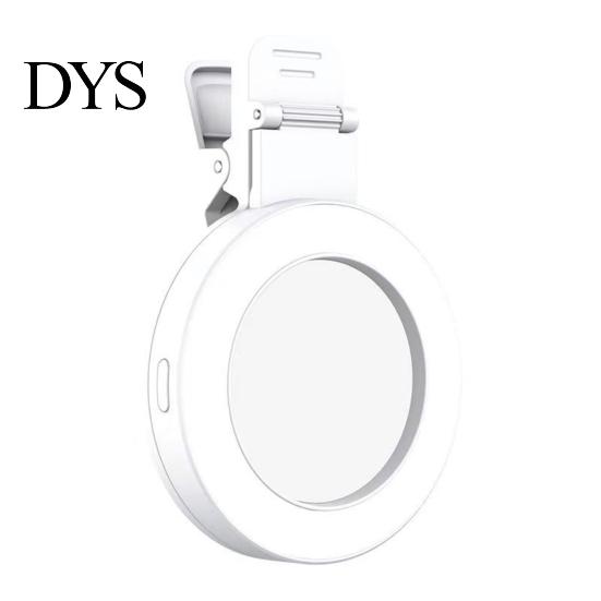 Phone LED Fill Light Selfie Ring 180-Degree Rotatable Design Super Bright 3 Modes Live Streaming Rechargeable Magnetic Makeup with Mirror Clip-on