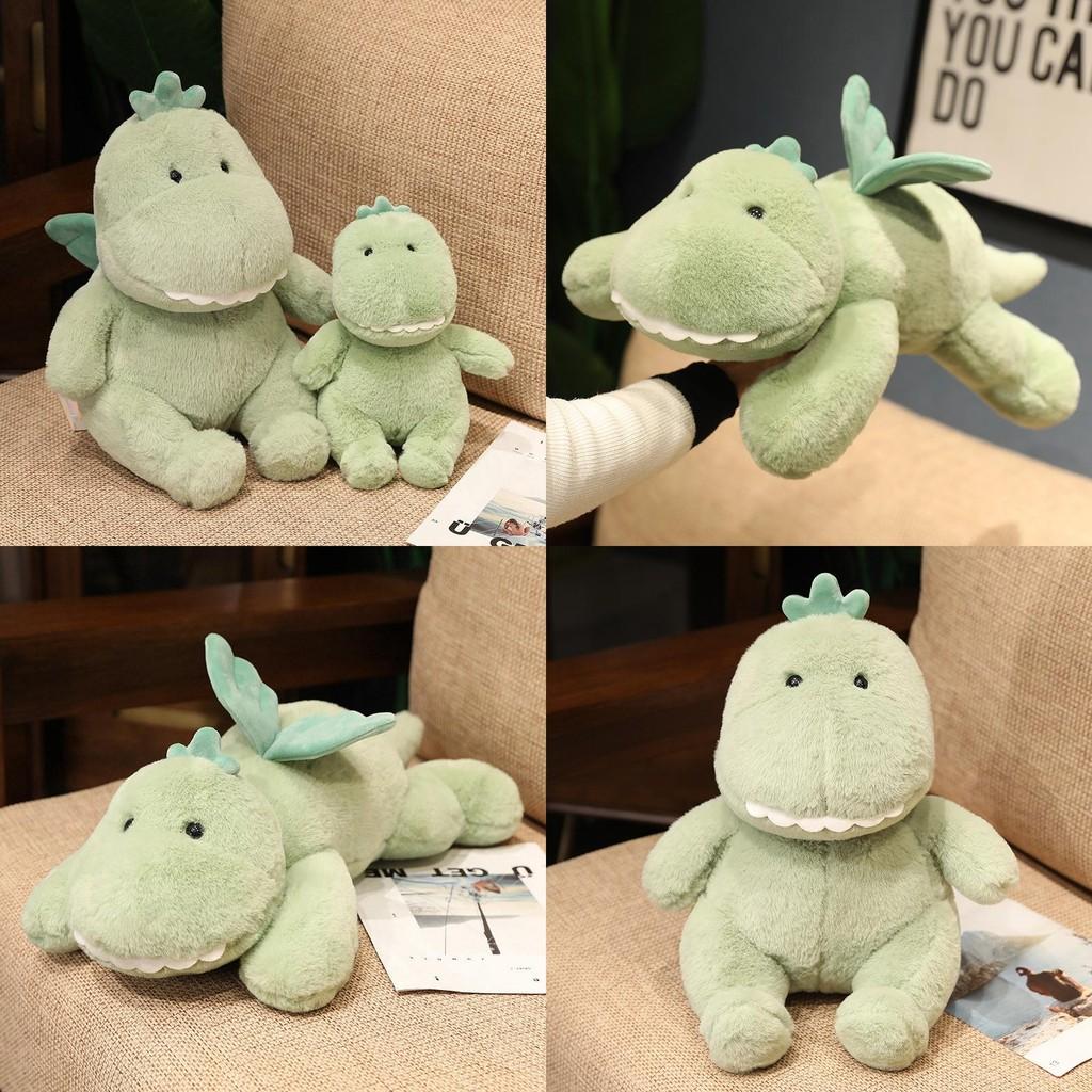 Cute Dinosaur Sitting Plush Cartoon Boy Sleeping In Bed Accompanied By Doll Gift