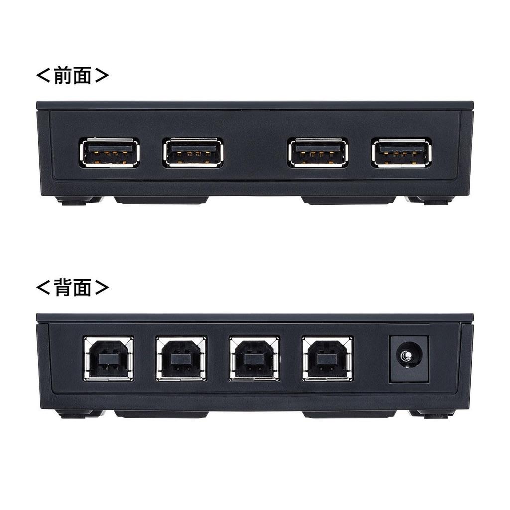 Sanwa Supply Magnetic USB 2.0 Manual Switch (with Hub, 4 Circuits) SW-US44HMG