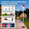 Bubble Machine 3 Gears Height Adjustable Detachable Rechargeable Sound and Light Outdoor Bubbles Blower Machine for Camping Red
