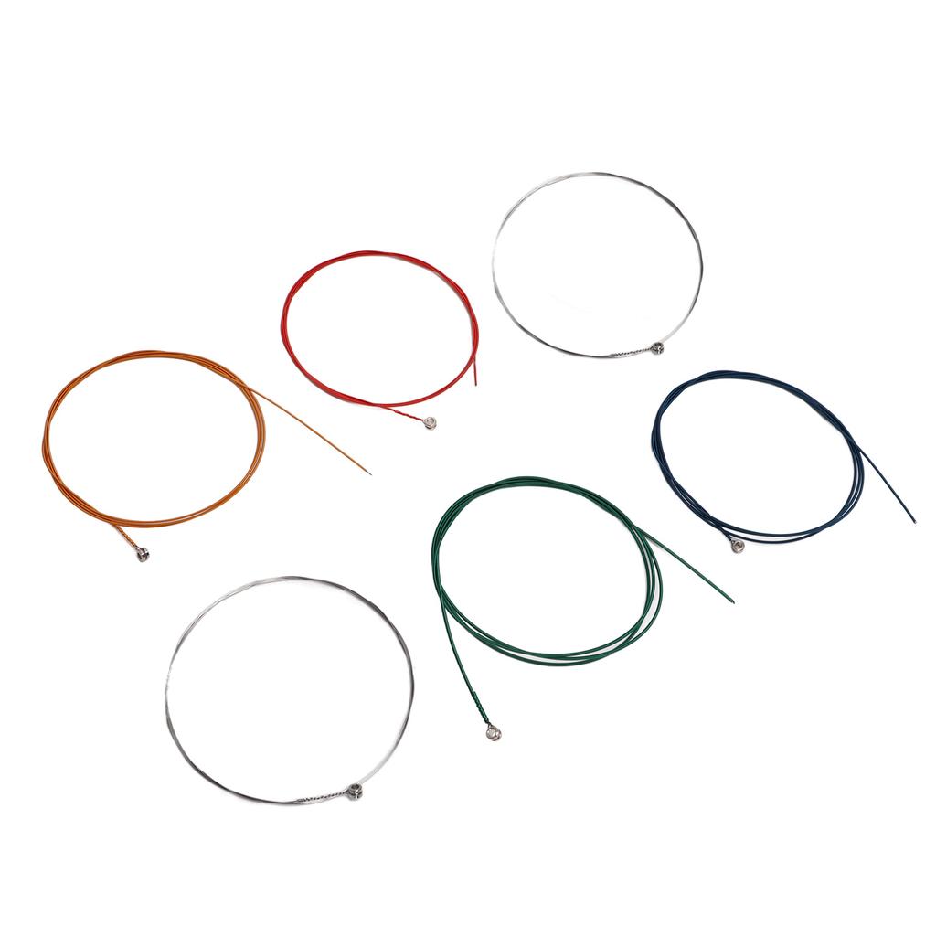 6Pcs Guitar String Copper Alloy Rust Proof Easy Playing Multicolour Professional Acoustic Guitar String