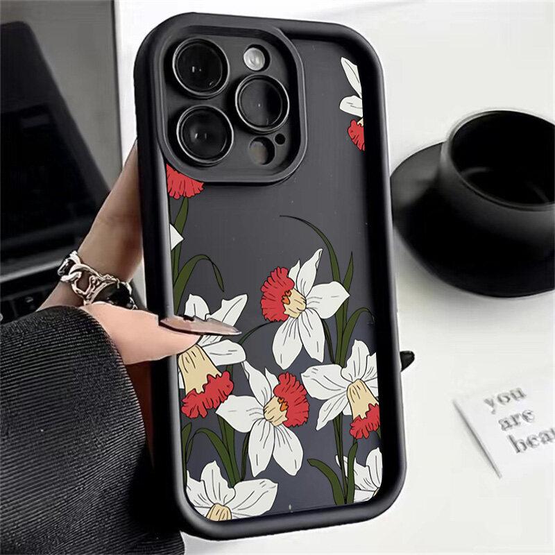 Case For Google Pixel 9 8 7 8A 7A Pro XL 9Pro 7Pro 8Pro 9ProXL Cover Small Flowers Silicone Retro Protection