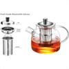Glass Teapot with Infuser for Loose Leaf Tea Stovetop Safe Glass Tea Kettle 1000ML