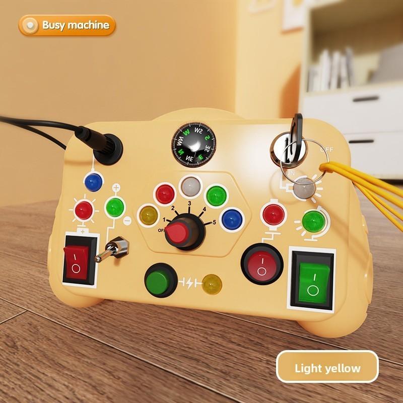 Montessori Busy Board With Led Lights And Sound For Toddler Sensory Development