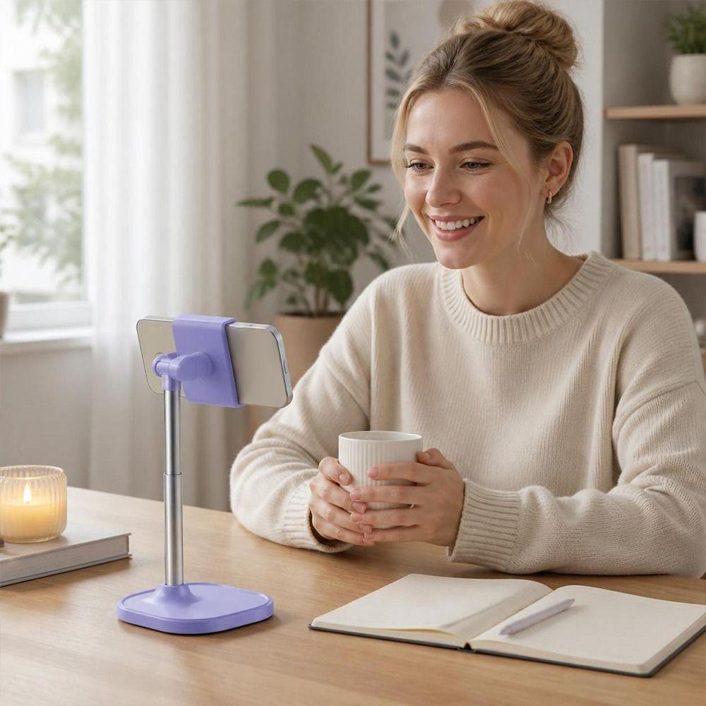 Rotating Mount Desktop Phone Holder Adjustable Height Magnetic Phone Stand Office Use
