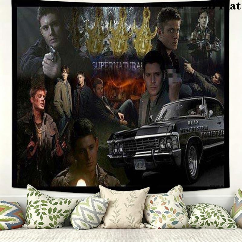 Supernatural Poster Wall Tapestry Aesthetic Wall Hanging Printed Fabric Blanket Decorative Tapestries for Bedroom Living Room Home Decor