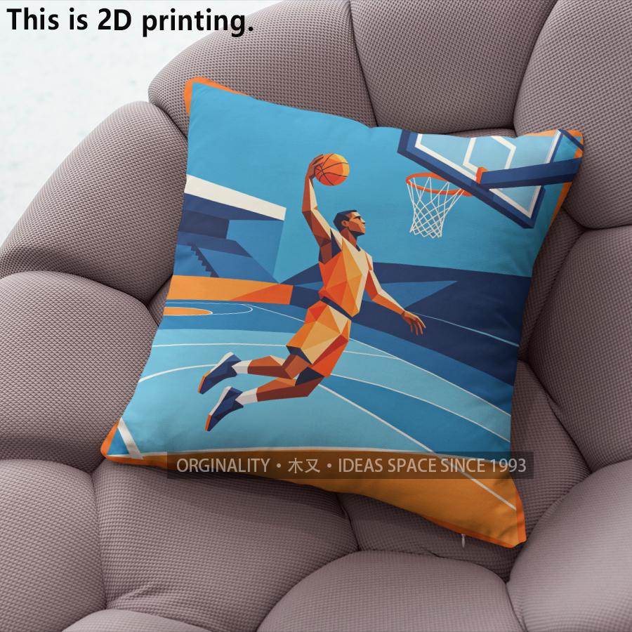 Geometric Basketball Player Throw Sport Home Decor Pattern Cushion Cover Suitable for Sofa Bedroom Car Pillow Cover