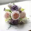 5 Heads Real Happy Flower Mini 7 Colors Natural Simulated Rose Photography Photo Gift Rose Flowers Decorative Home Decorative