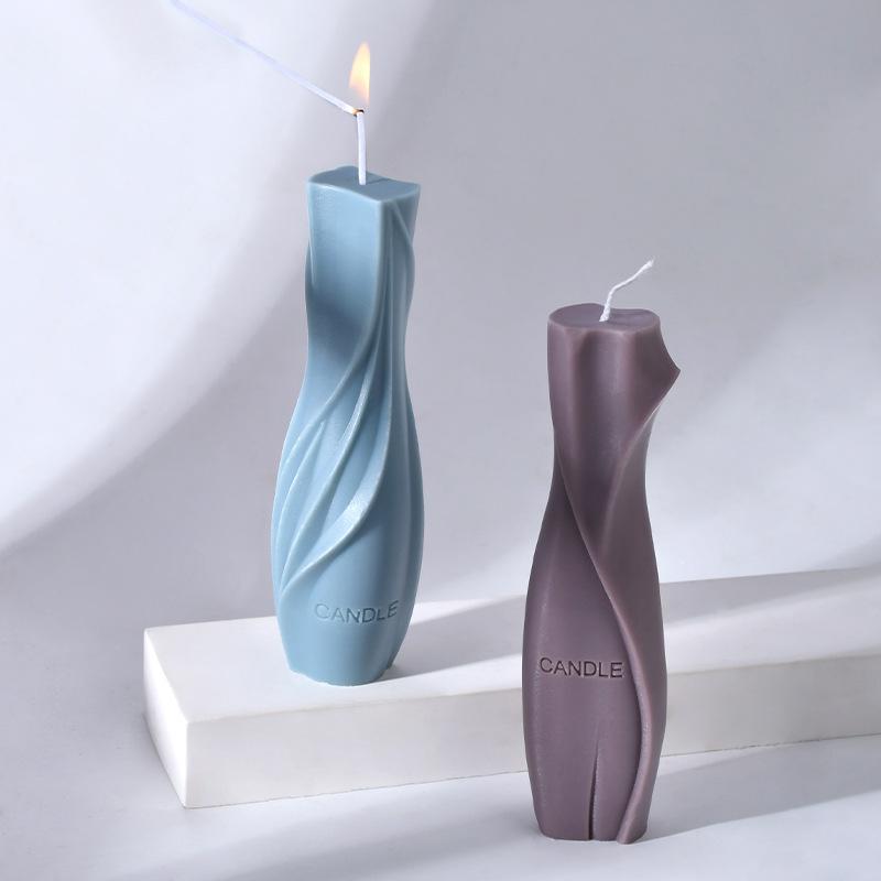 Nordic Perfume Bottle Candle Silicone Mold Classic Geometric Cylindrical Candle DIY Plaster Resin Soap Mold Home Decoration Gift