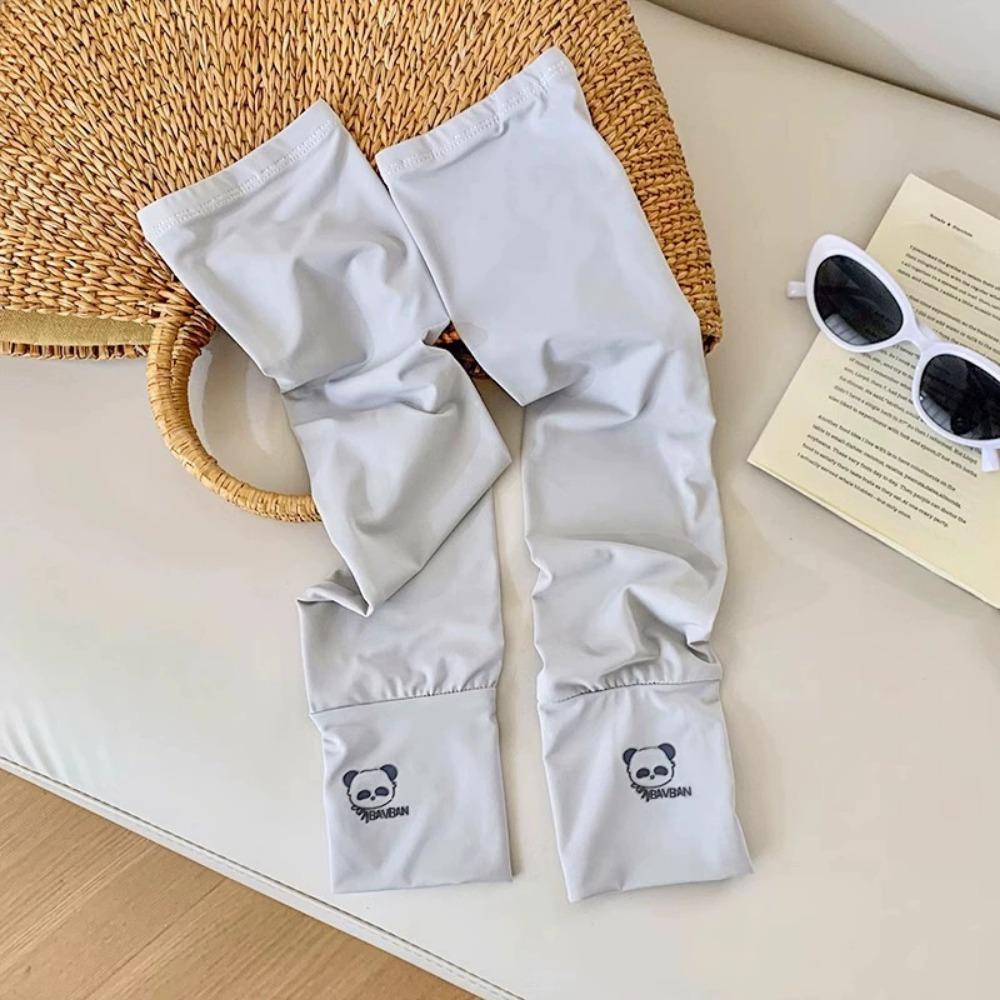 Cartoon Animals Sunscreen Arm Covers Elastic Cycling Gloves Long Ice Silk Sleeves  Driving