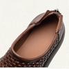 Johnature Retro Hollow-out Breathable Woven Genuine Leather Thick Soled Sandals Simple Women's Platform Shoes