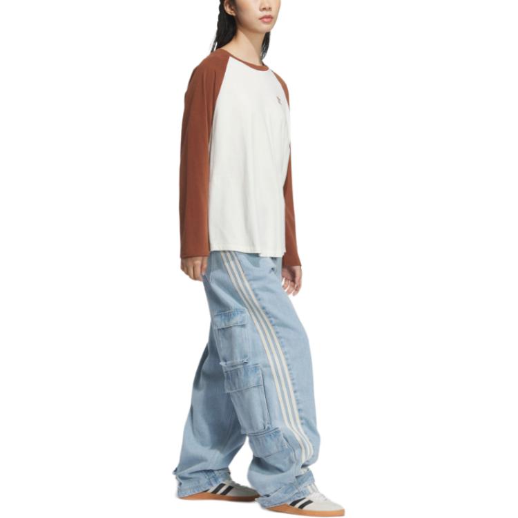 Adidas Originals Adi Color T-Shirt Locker Langarm-T-Shirt Damen Oberteile Weiß JM8049