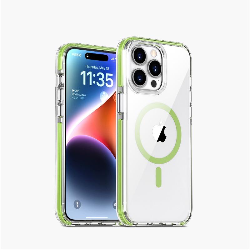 Applicable To Apple 15 Macro-optical Magnetic Phone Case IPhone 14 ProMax High-end Transparent 13 Drop Protection Case