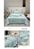 Embroidery Ice Silk Summer Quilt Set, Machine Washable, Luxury Bedding, Solid Color, Home Gift