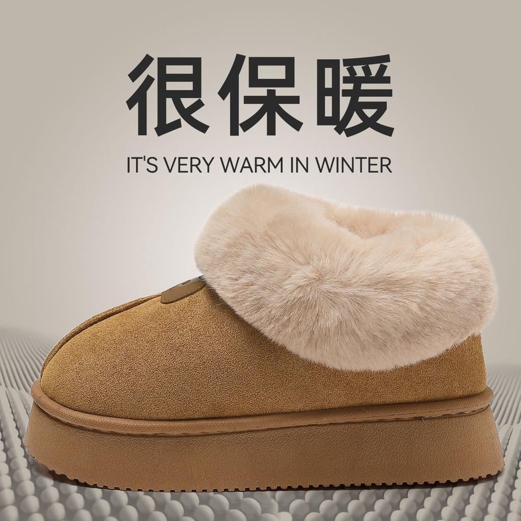 Cotton Slippers Autumn and Winter New Indoor Home Thick-soled Plush Warm Birkenstock Snow Boots Outer Wear