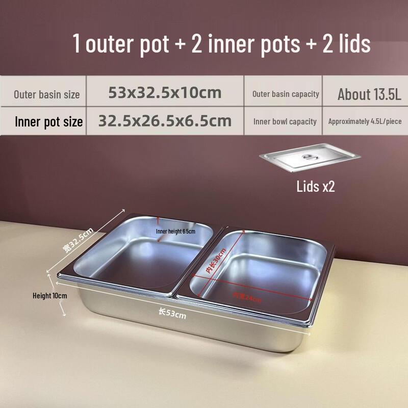 Zhebu Stainless Steel Divided Food Tray with Lid