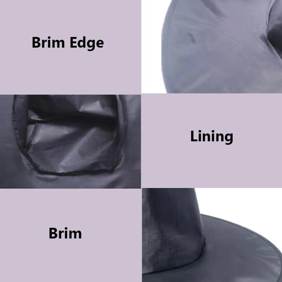 Halloween Witch Hat, Black Oxford Fabric Wizard Hat for Kids Adults, Magician Hat for Costume Party Cosplay Dress Up