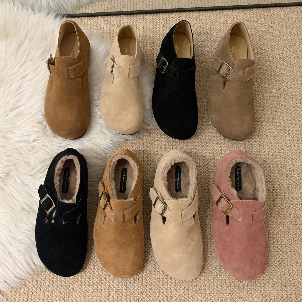 Women's Large Size Soft Sole Winter Warm Fur One Anti-slip Snow Boots Padded Lined Ankle Boots Outdoor Sports Fur Cotton Boots Soybean Shoes