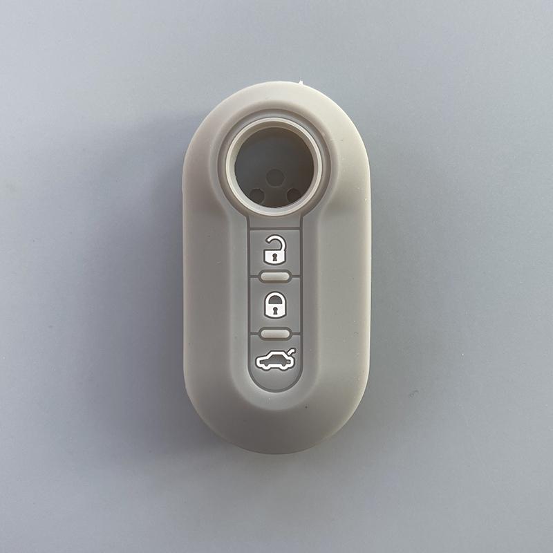 Silicone car key cover case shell for Fiat 500 Punto Panda  Bravo 3 button foldingKey Car Accessories
