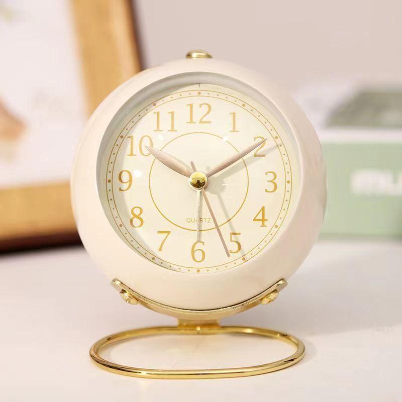 Alarm Clock Student Mini Version Bedroom Desk Bedside Ornaments Ins Retro Paint Simple Creative Hour Clock