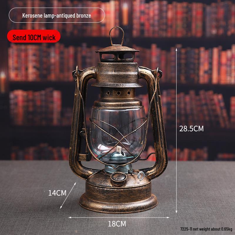 

Винтажный кованый железный керосиновый походный фонарь - Ностальгические, декоративные украшения для кафе и фотореквизит