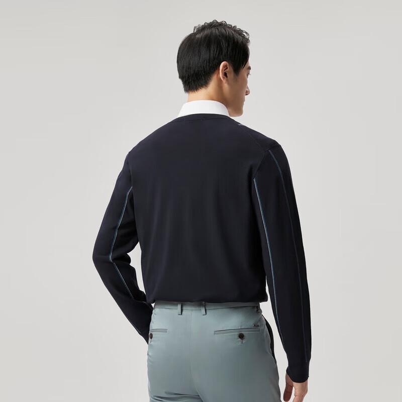 

K-Boxing Men s BYYT1926 Striped Round Neck Pullover Sweater XL