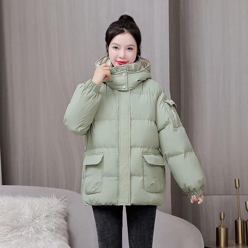 Sports style winter new fashion simple stand-up collar down cotton clothes small short thickened bread clothes