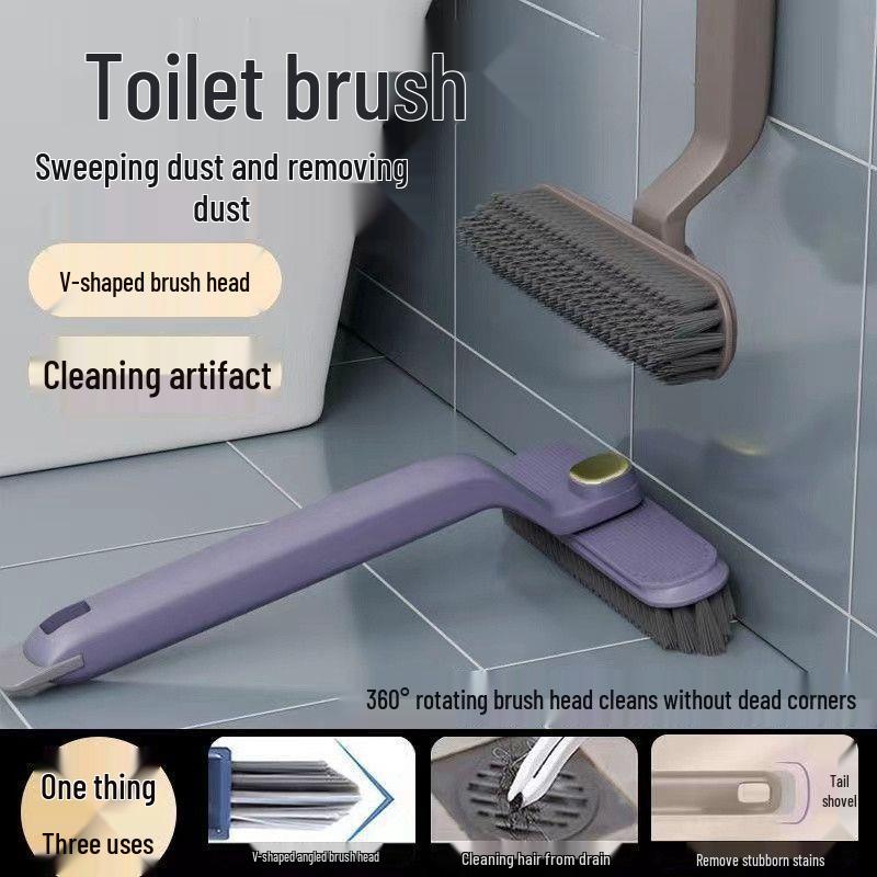 360° Rotating Multi-Functional Brush: Ideal for Toilets, Floors, and Bathrooms with a Long Handle.