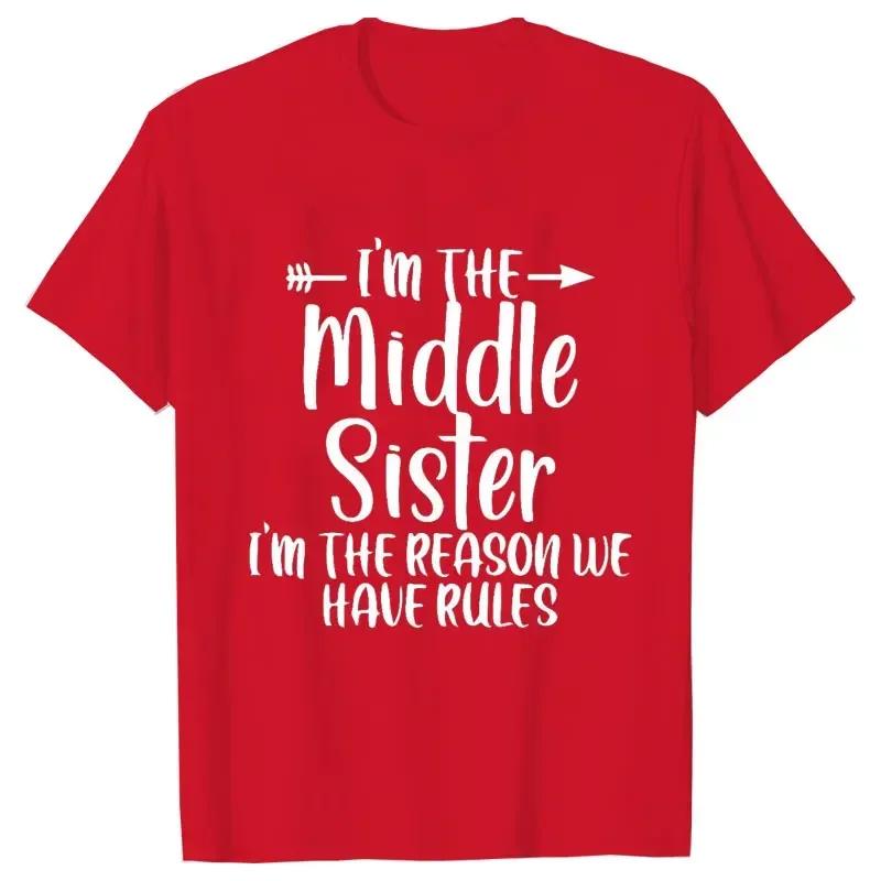 Sister Rules Gifts T Shirts Sweet Fashion Women Tshirt Funny Oldest Middle Youngest Sister Tees Sarcastic Sibling Matching Shirt