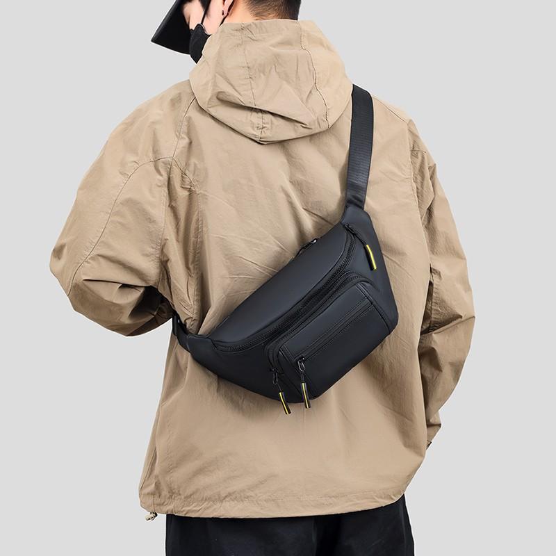 New Fanny Pack Men's Leisure Sports Outdoor Chest Bag Versatile Shoulder Messenger Bag Large Capacity Breast Bag