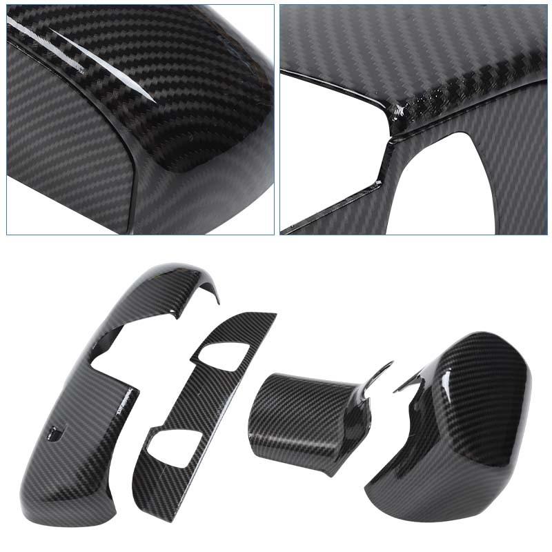 Interior Rearview Mirror Panel Decoration Protective Cover For Dodge Challenger 2015 Up Car Interior Accessories
