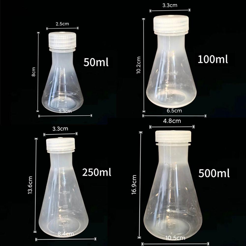 50ml/100ml/250ml/500ml Plastic Erlenmeyer Flask Plastic Graduated Beaker  Lab Use